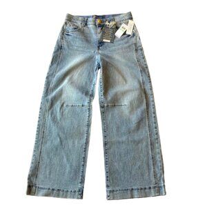 Democracy Ab Solution Skyrise Round Up Wide Leg Jeans 8 PETITE Light Vintage NWT